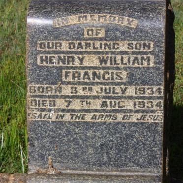 FRANCIS Henry William 1934-1934