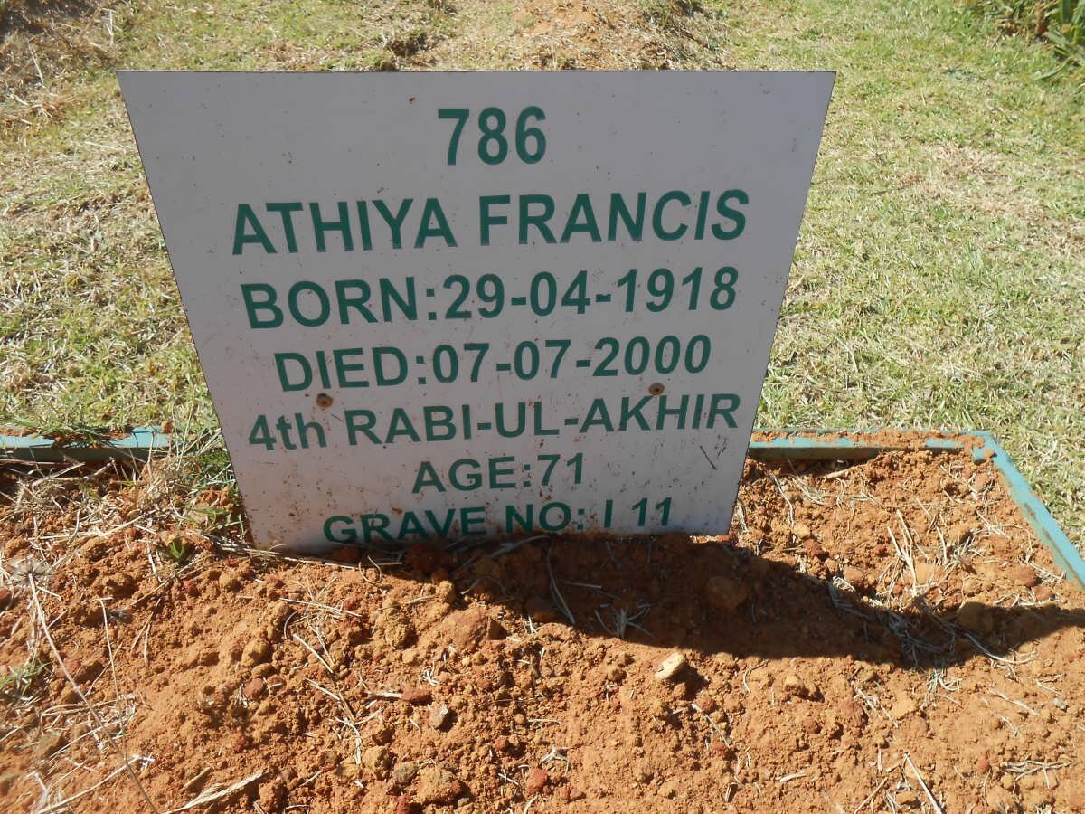 FRANCIS Athiya 1918-2000