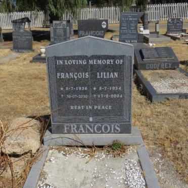 FRANCOIS François 1936-2010 &amp; Lilian 1934-2004