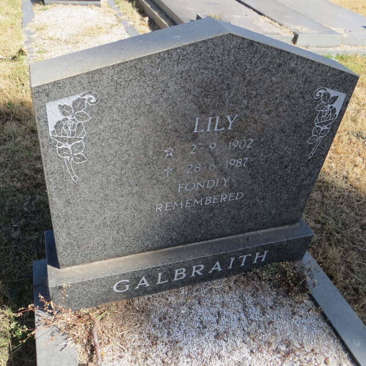 GALBRAITH Lily 1902-1987