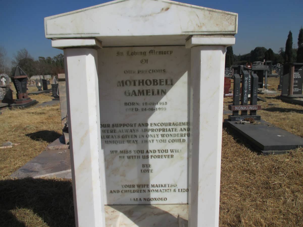 GAMELIN Mothobeli 1953-1999