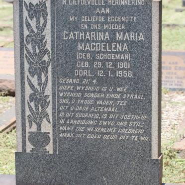 GEYER Catharina Maria Magdalena nee SCHOEMAN 1901-1956