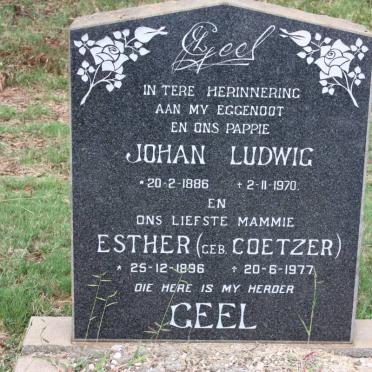 GEEL Johan Ludwig 1886-1970 &amp; Esther COETZER 1896-1977
