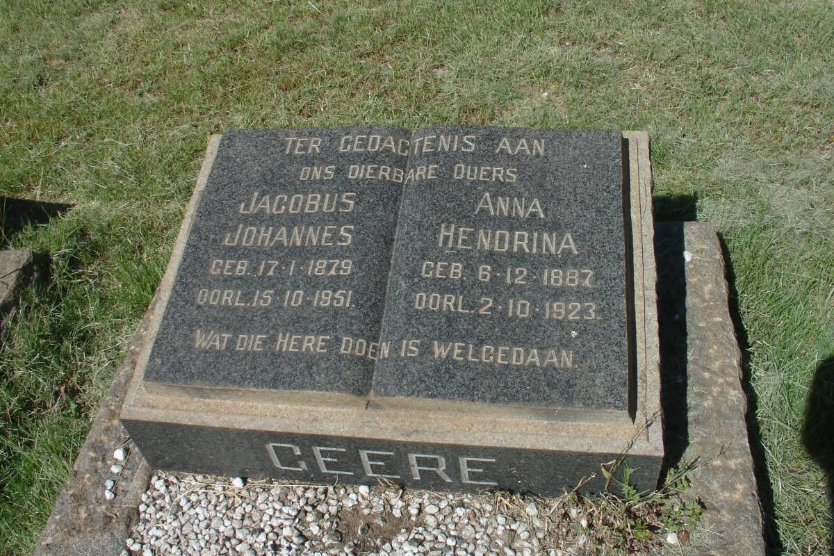 GEERE Jacobus Johannes 1879-1951 &amp; Anna Hendrina 1887-1923