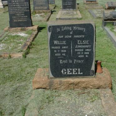 GEEL Willie -1935 &amp; Elsie LONGHURST -1960
