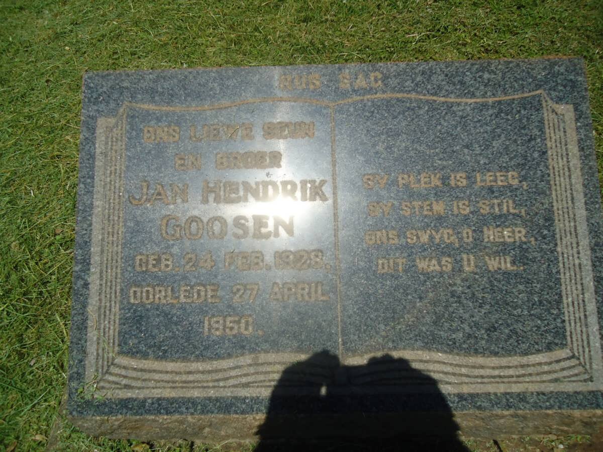 GOOSEN Jan Hendrik 1928-1950