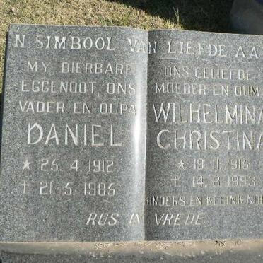 GOOSEN Daniel 1912-1985 &amp; Wilhelmina Christina 1915-1993