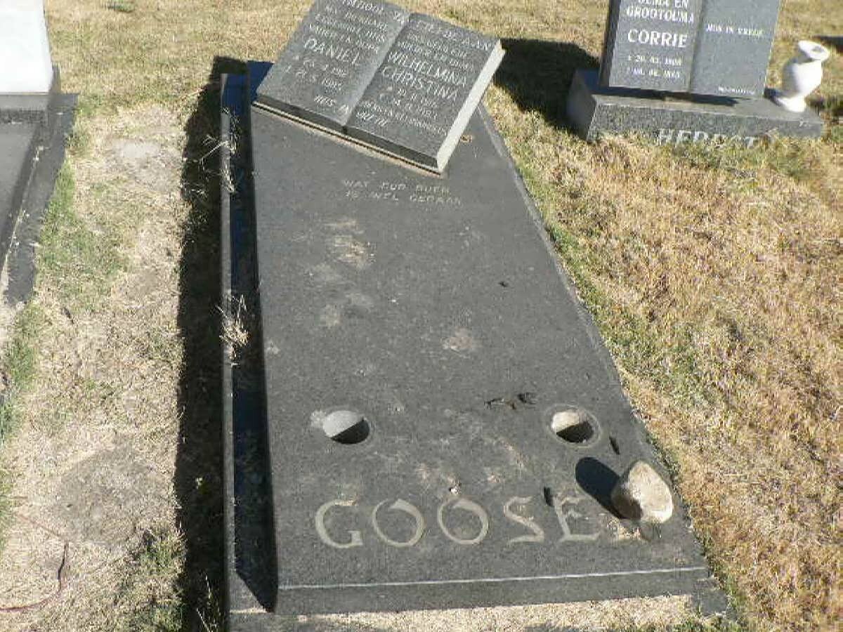 GOOSEN Daniel 1912-1985 &amp; Wilhelmina Christina 1915-1993