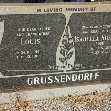 GRUSSENDORFF Louis 1914-1981 &amp; Isabella Susanna 1918-1981