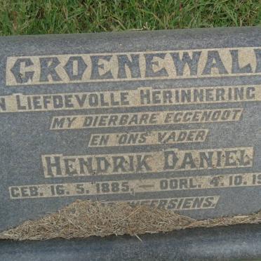 GROENEWALD Hendrik Daniel 1885-1959