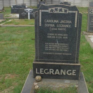 GRANGE Carolina Jacoba Sophia, le nee RAATH 1892-1956