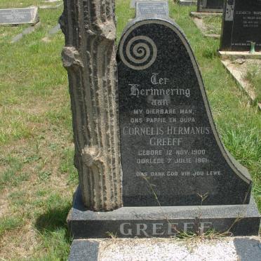 GREEFF Cornelis Hermanus 1900-1961