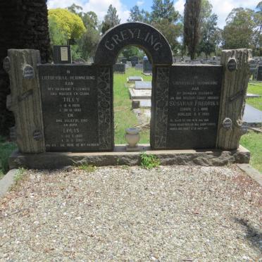 GREYLING Louis 1903-1996 &amp; Tilly 1909-1992 :: GREYLING Susarah Fredrika 1898-1965
