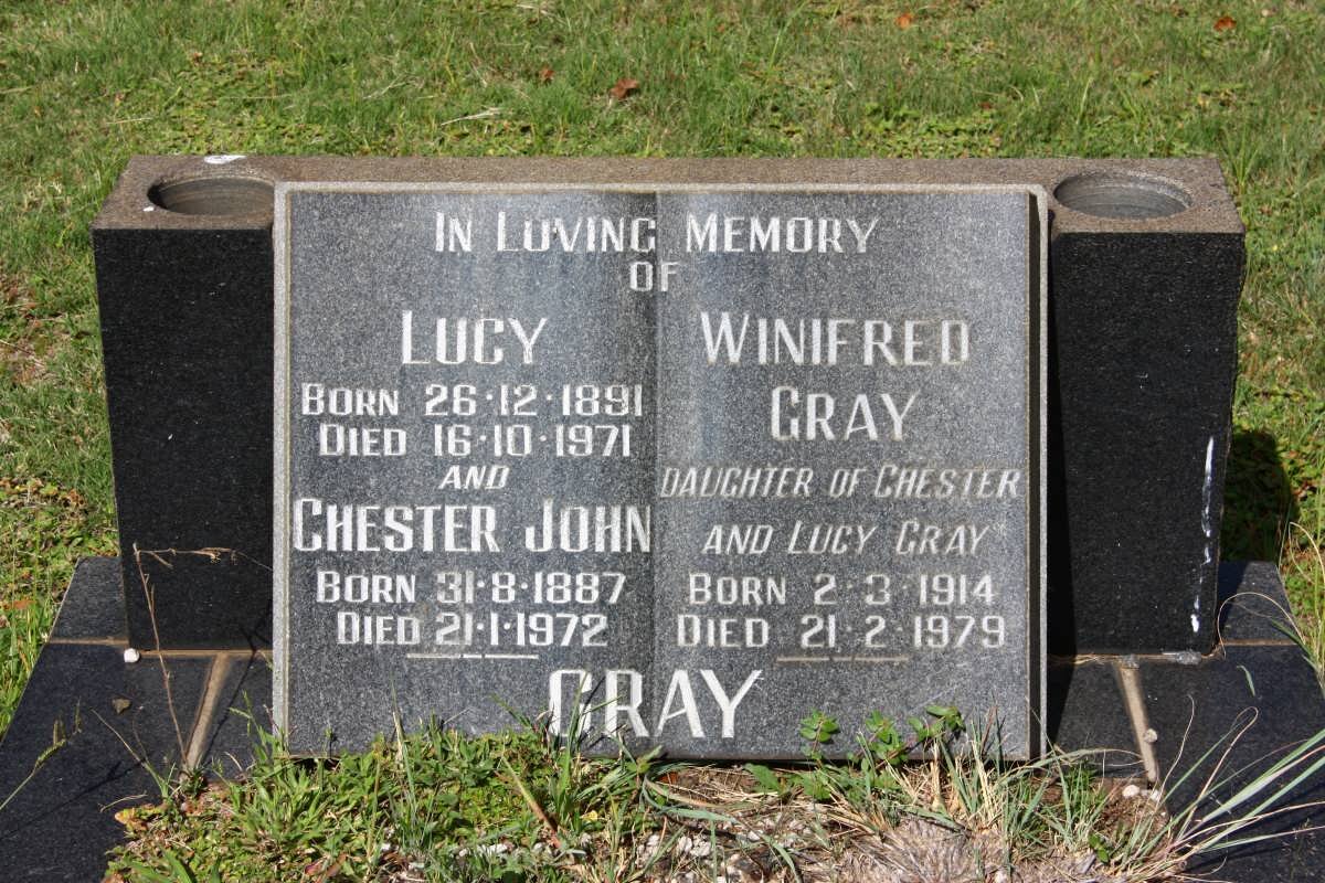 GRAY Chester John 1887-1972 &amp; Lucy 1891-1971 :: GRAY Winifred 1914-1979