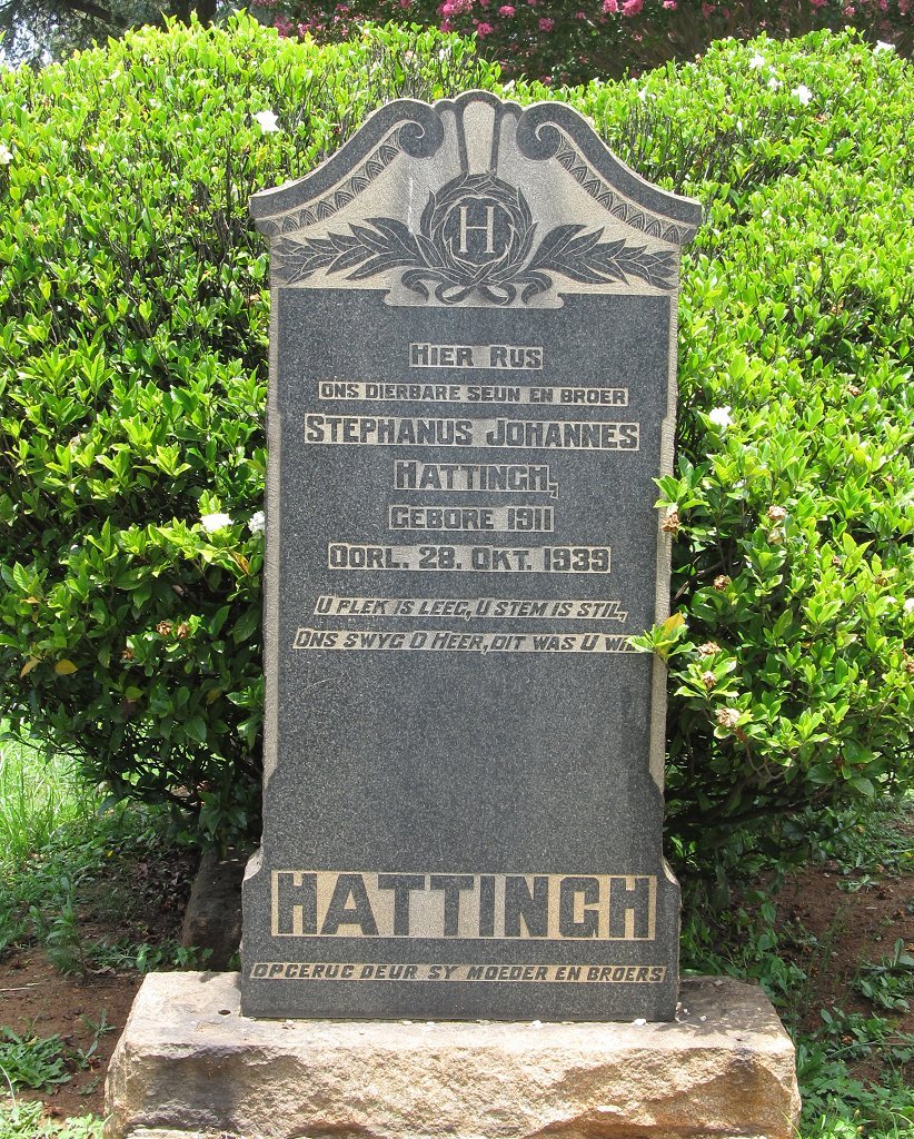 HATTINGH Stephanus Johannes 1911-1939