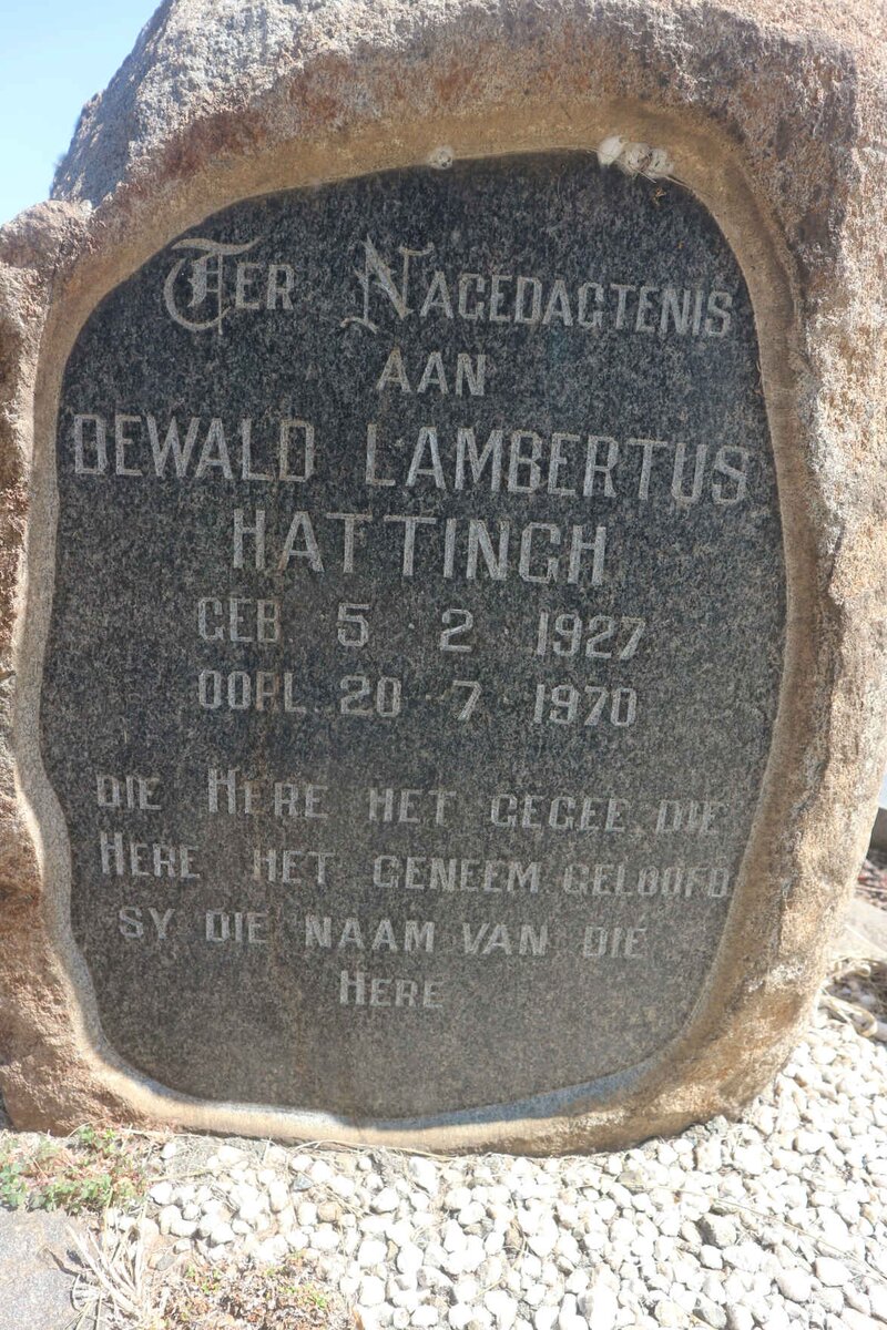HATTINGH Dewald Lambertus 1927-1970