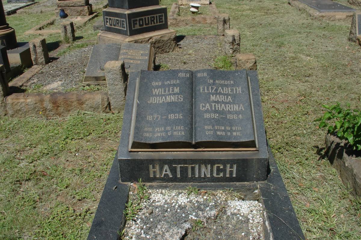 HATTINGH Willem Johannes 1877-1935 &amp; Elizabeth Maria Catharina 1882-1964