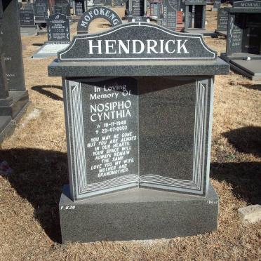 HENDRICK Nosipho Cynthia 1948-2002