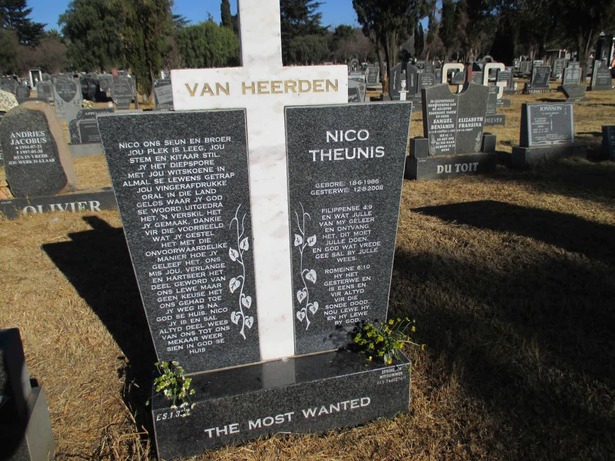 HEERDEN Nico Theunis, van 1986-2008