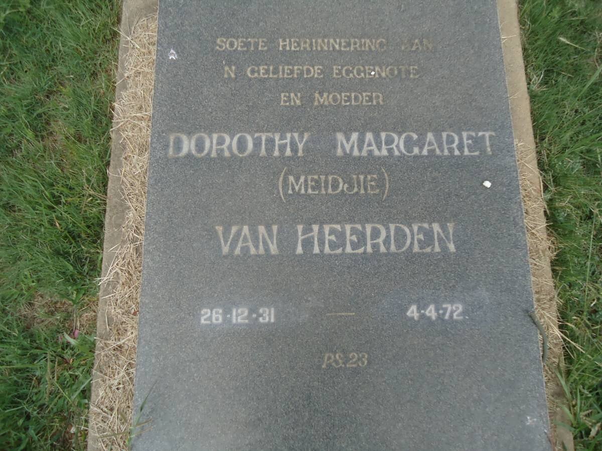 HEERDEN Dorothy Margaret, van 1931-1972