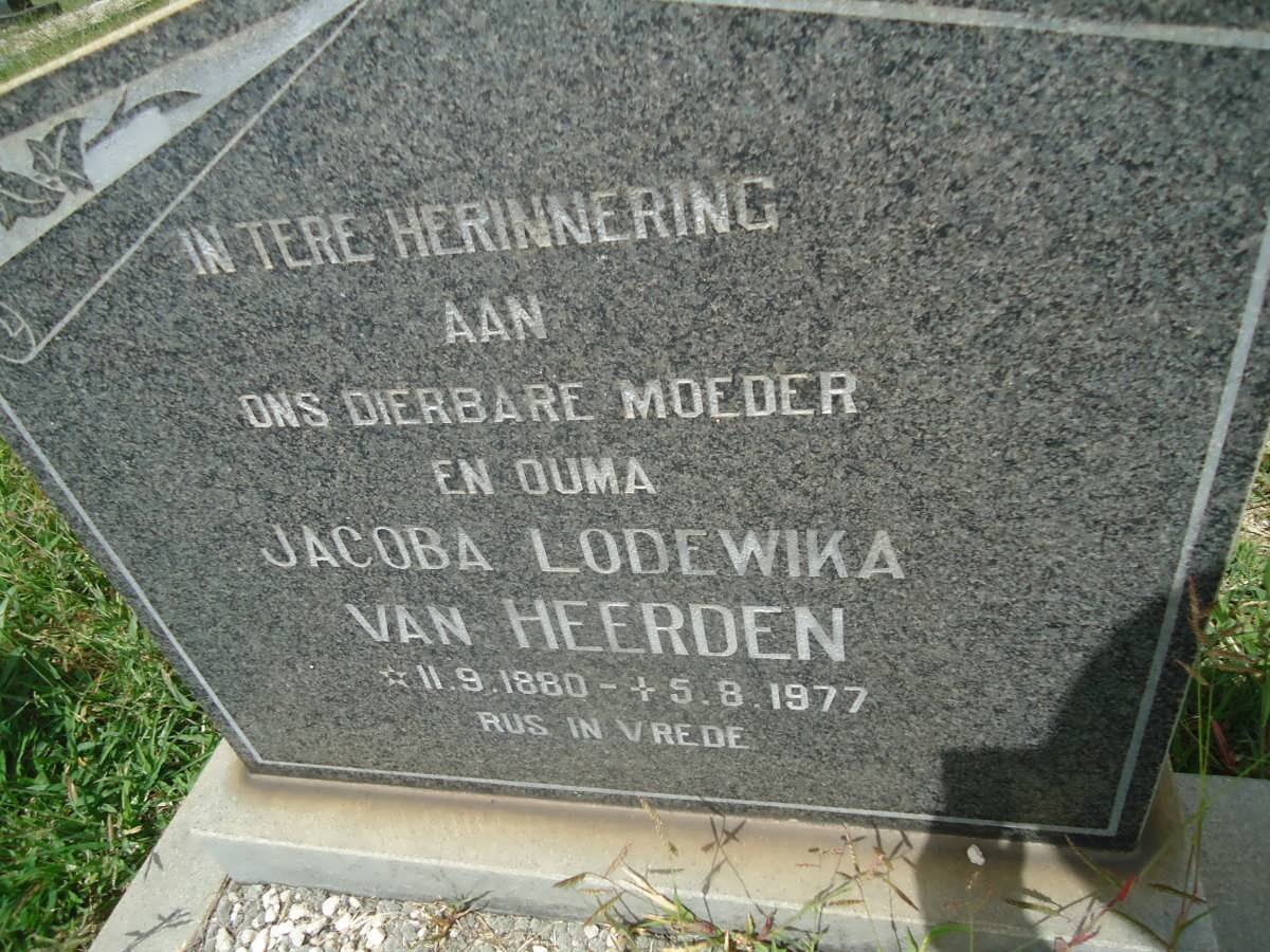 HEERDEN Jacoba Lodewika, van 1880-1977