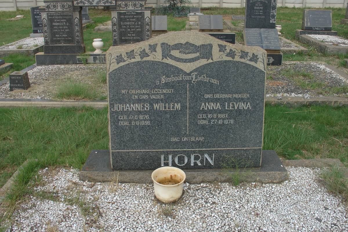 HORN Johannes Willem 1876-1956 &amp; Anna Levina 1887-1978