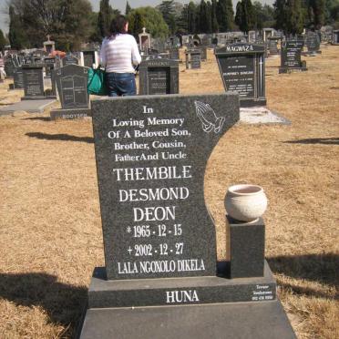 HUNA Thembile Desmond Deon 1965-2002