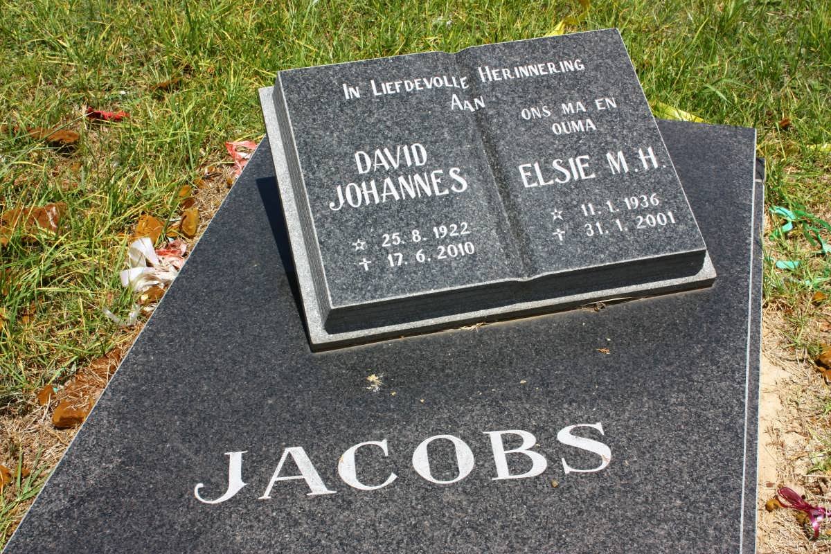 JACOBS David Johannes 1922-2010 &amp; Elsie M.H. 1936-2001