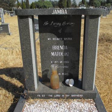 JAMBA Brenda Matoliki 1966-2001