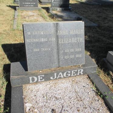 JAGER Anna Maria Elizabeth, de 1899-1992