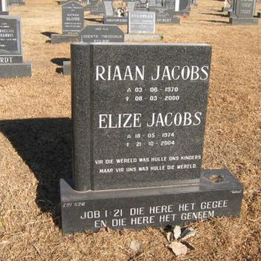 JACOBS Riaan 1970-2000 &amp; Elize 1974-2004