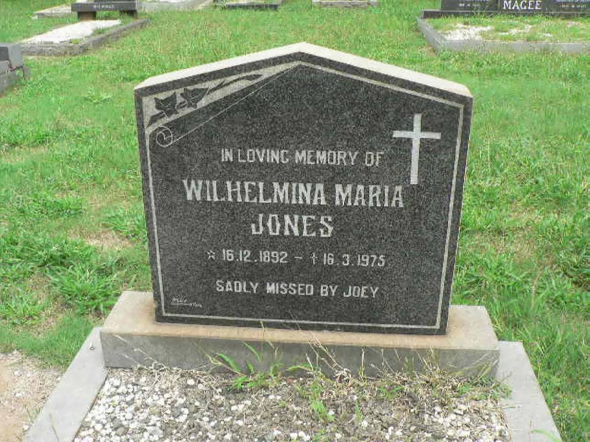 JONES Wilhelmina Maria 1892-1975