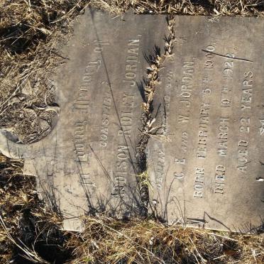 JORDAN Addison Ridley 1900-1922