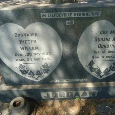 JORDAAN Pieter Willem 1903-1970 &amp; Susara Aletta Dorothea 1911-1953