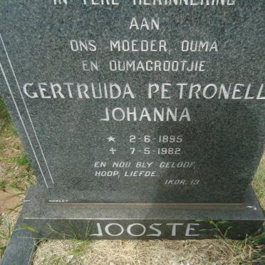 JOOSTE Gertruida Petronella Johanna 1895-1982