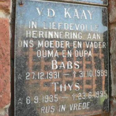 KAAY Thys, v.d. 1935-1995 &amp; Babs 1931-1989