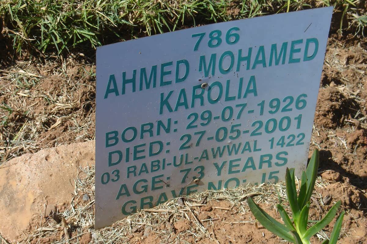 KAROLIA Ahmed Mohamed 1926-2001