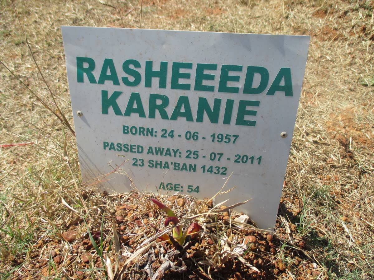 KARANIE Rasheeeda 1957-2011