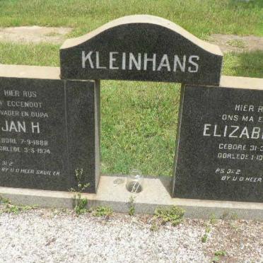 KLEINHANS Jan H. 1888-1974 &amp; Elizabeth M. 1897-1982