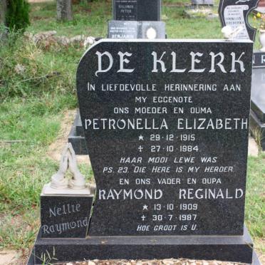 KLERK Raymond Reginald, de 1909-1987 &amp; Petronella Elizabeth 1915-1984