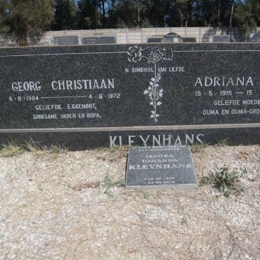 KLEYNHANS Georg Christiaan 1904-1972 &amp; Adriana 1915-2002 :: KLEYNHANS Jacoba Johanna 1936-2015