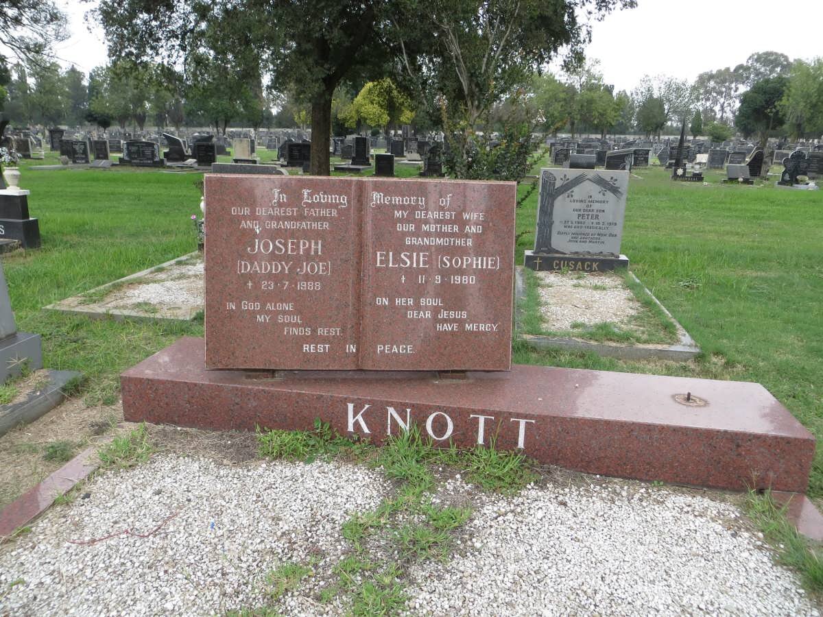 KNOTT Joseph -1988 &amp; Elsie -1980