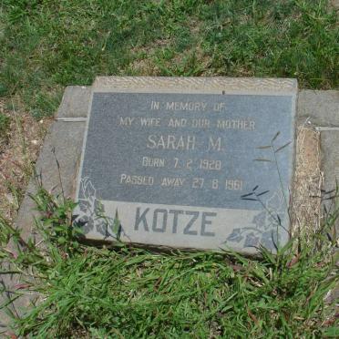 KOTZE Sarah M. 1928-1961