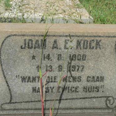 KOCK Joan A.E. 1900-1977