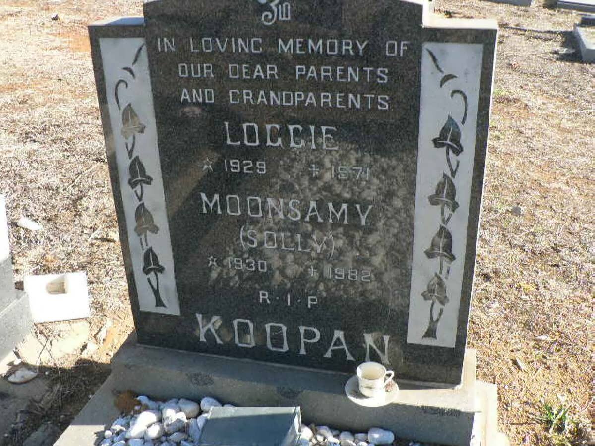 KOOPAN Moonsamy 1930-1982 &amp; Loggie 1929-1971