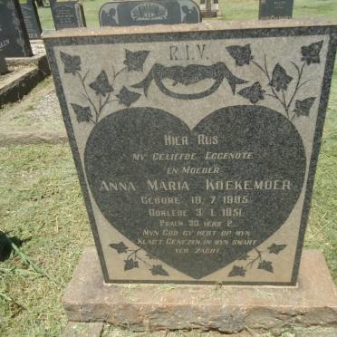 KOEKEMOER Anna Maria 1905-1951