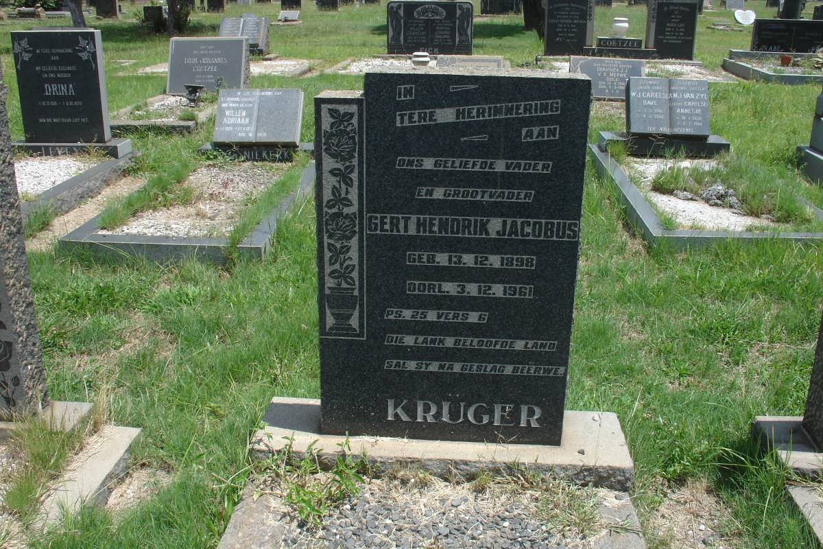 KRÜGER Gert Hendrik Jacobus 1898-1961