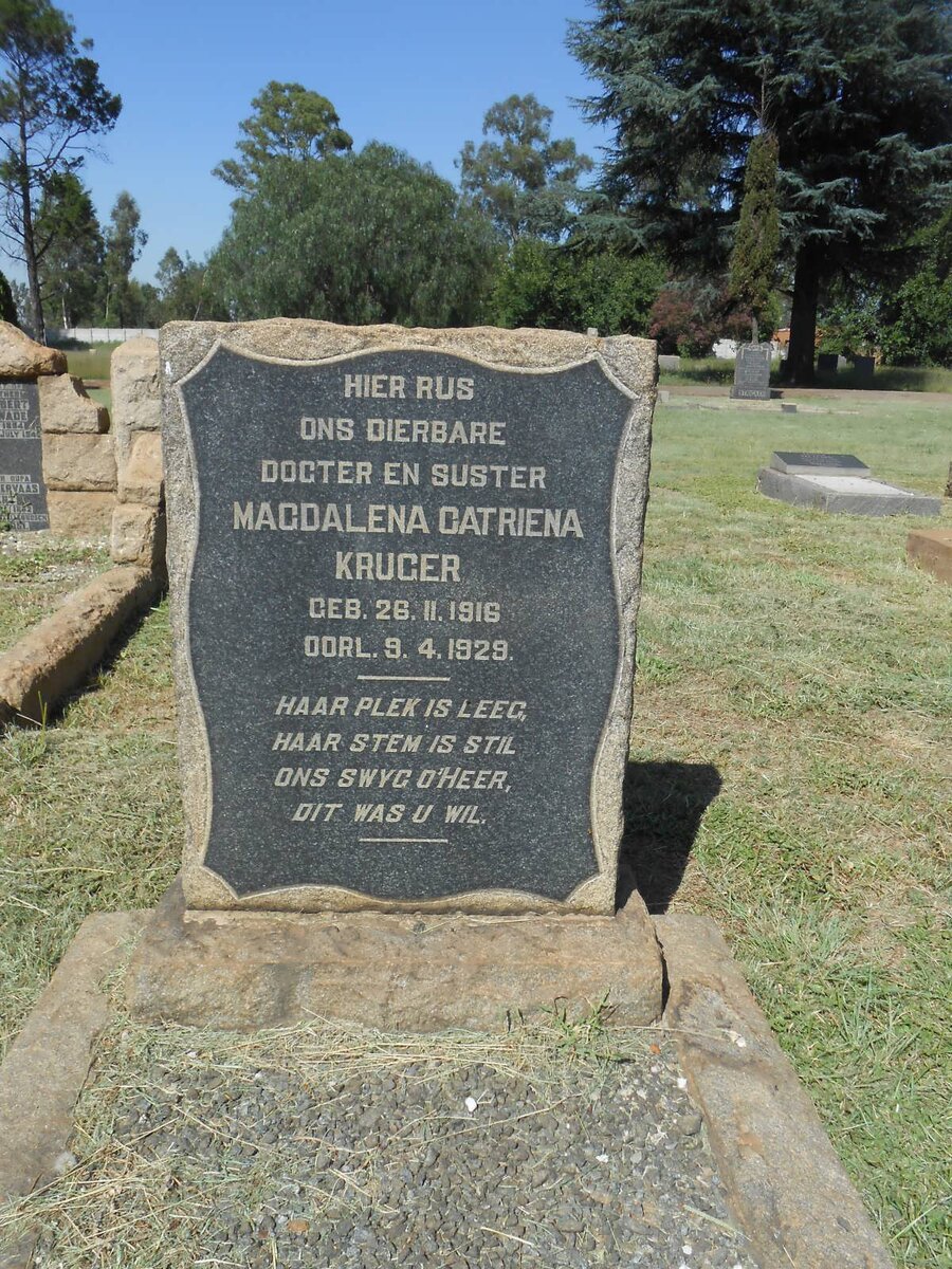 KRUGER Magdalena Catriena 1916-1929