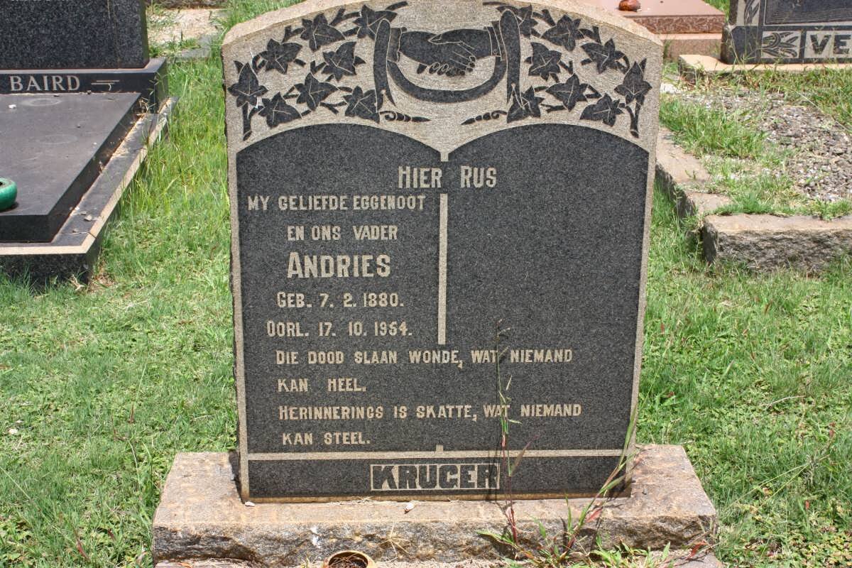 KRUGER Andries 1880-1954