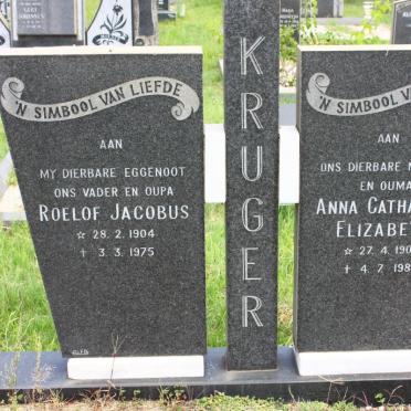 KRUGER Roelof Jacobus 1904-1975 &amp; Anna Catharina Elizabeth 1906-1984